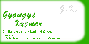 gyongyi kazmer business card