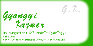 gyongyi kazmer business card